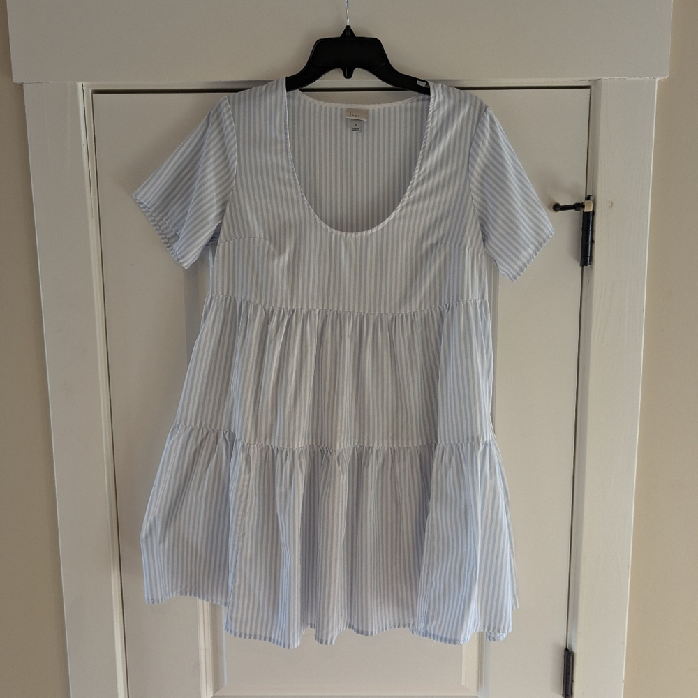 A New Day Blue/White Stripe Mini Dress, Size S